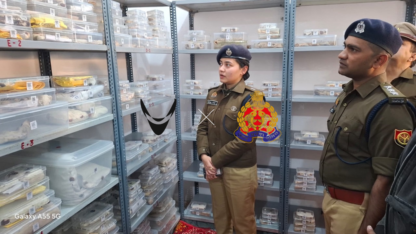 Bareilly Police officers inside the e-Maalkhana evidence store
